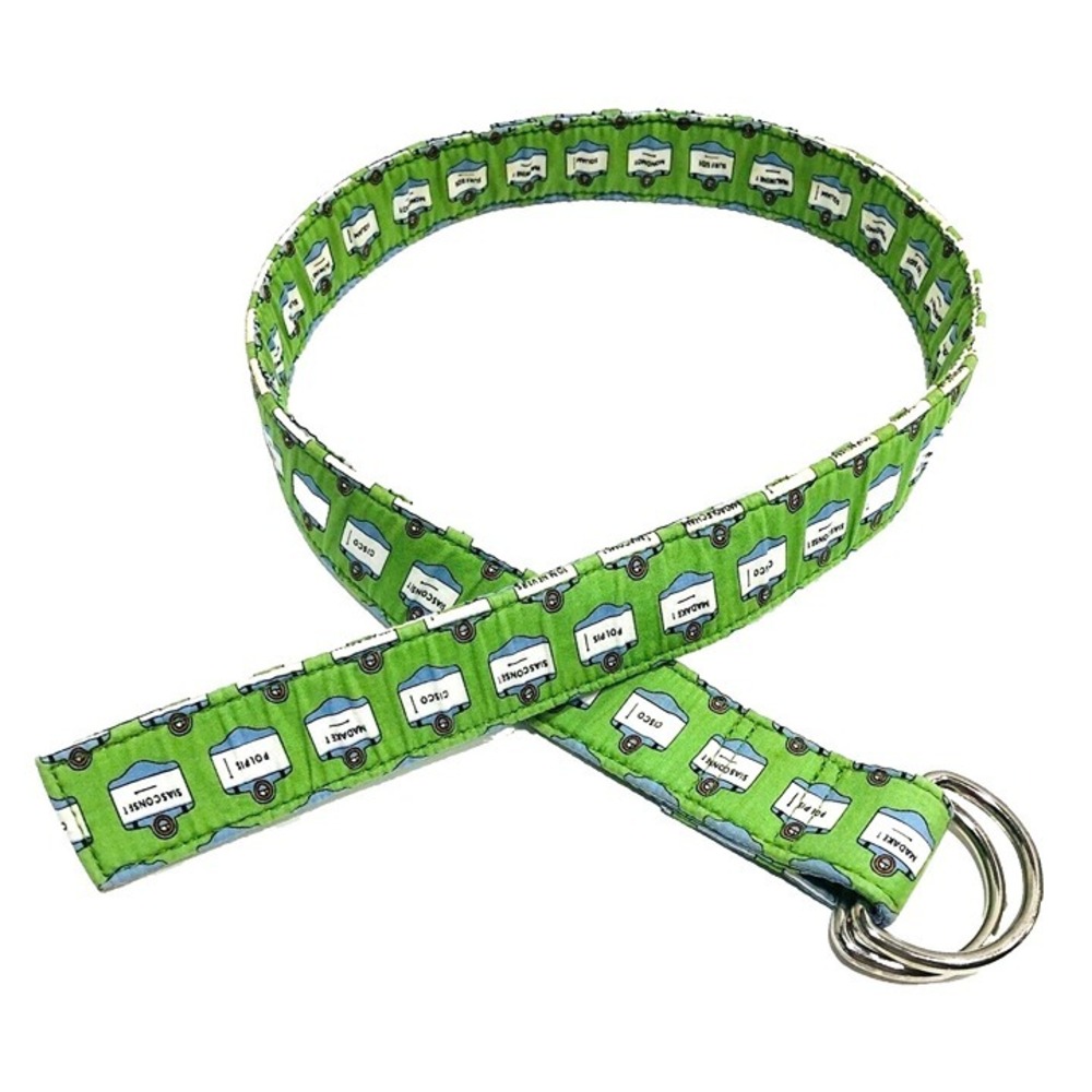 Vineyard Vines Green Nantucket Signs Cotton D-Ring Belt Preppy Yacht Ivy Mens M